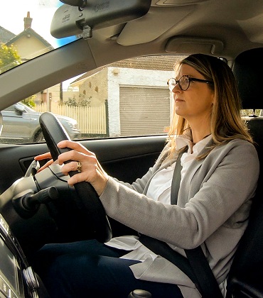 Woman driving a car