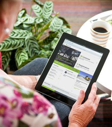 Female customer on iPad