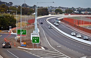 Image of a concrete median strip