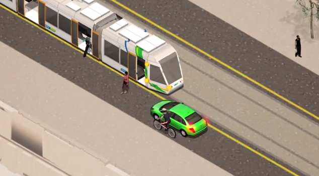 Show video; Passing or overtaking trams