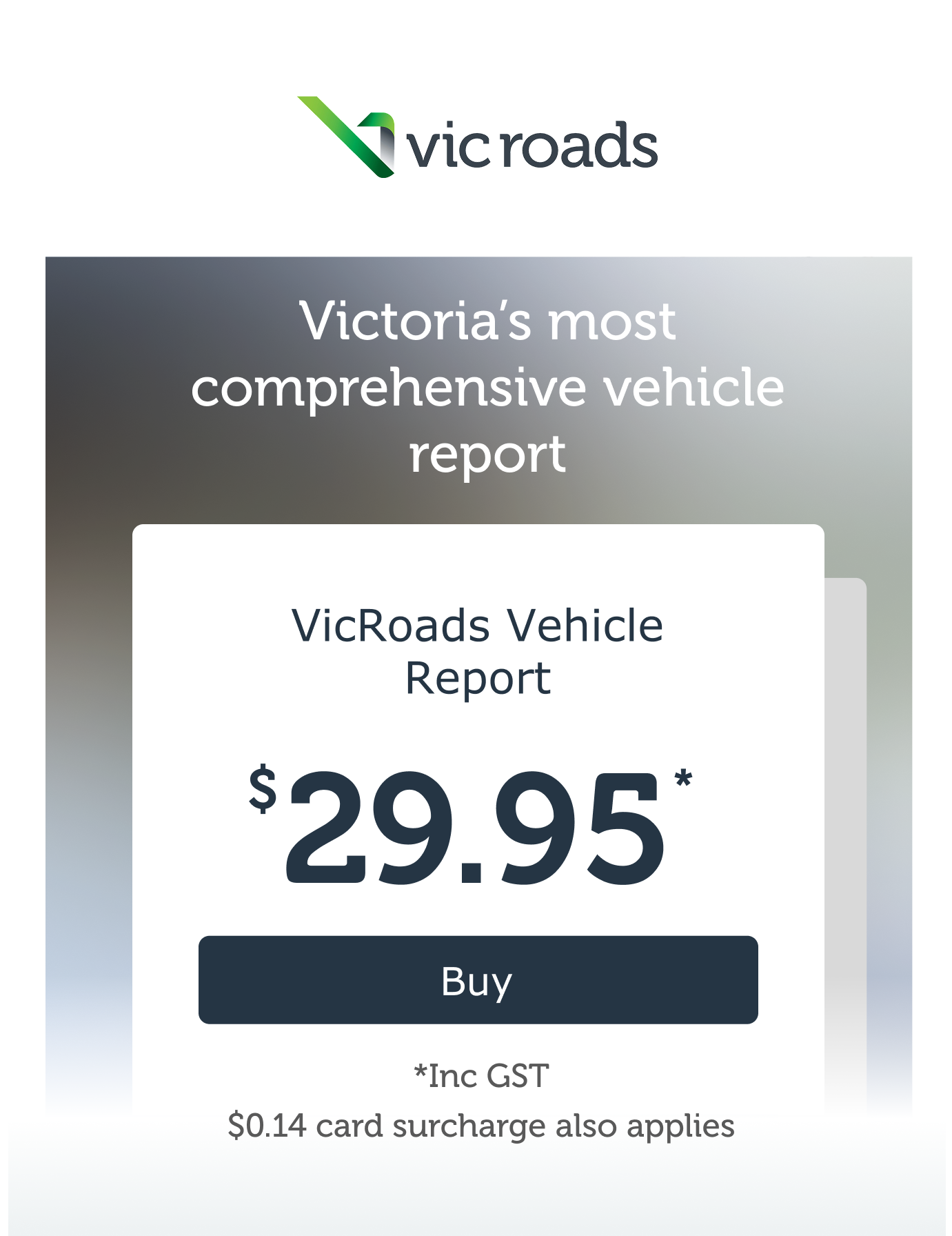Buy a VicRoads Vehicle Report for $29.95